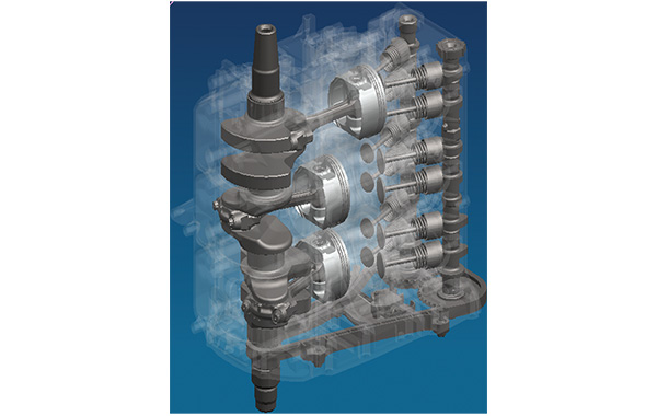 Diagram of Mechanically Efficient DOHC 12-Valve Engine